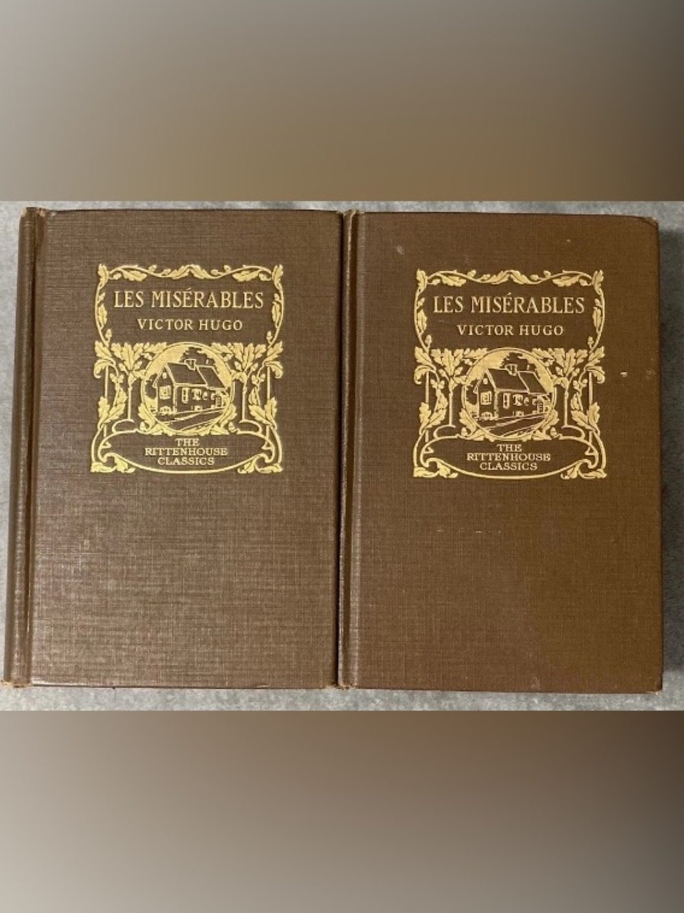 Les Miserables Volumes I & II Victor Hugo The Rittenhouse Classics 1887 Jacobs